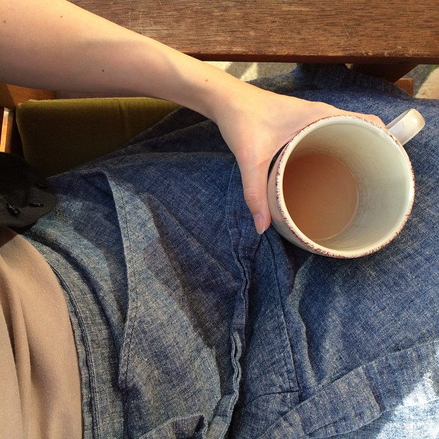 Morning coffee on the deck in my #miette skirt. #memademay…