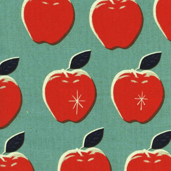 Picnic Canvas Apples in Blue/Red