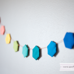 spool fabric rainbow hexie garland